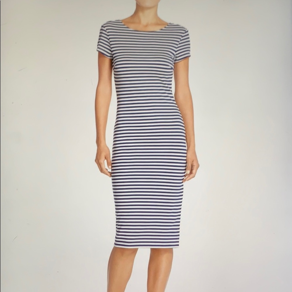Stripe Short Sleeve Sheath Dress Size Small